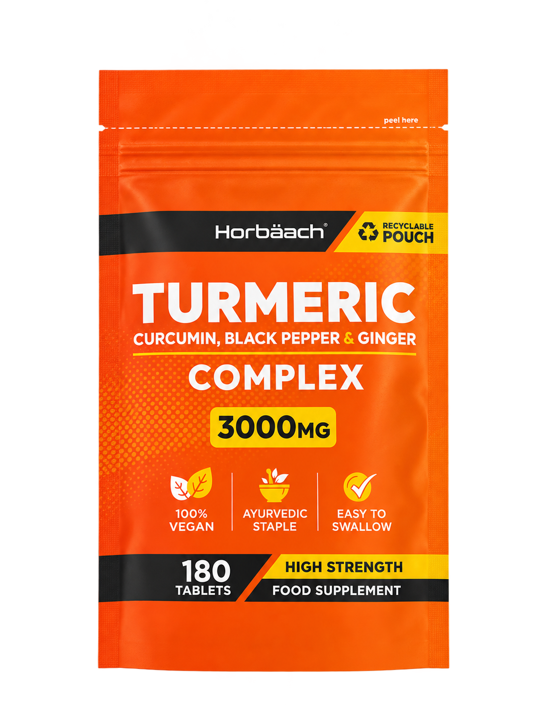 Horbaach Turmeric Complex supplement in vibrant packaging